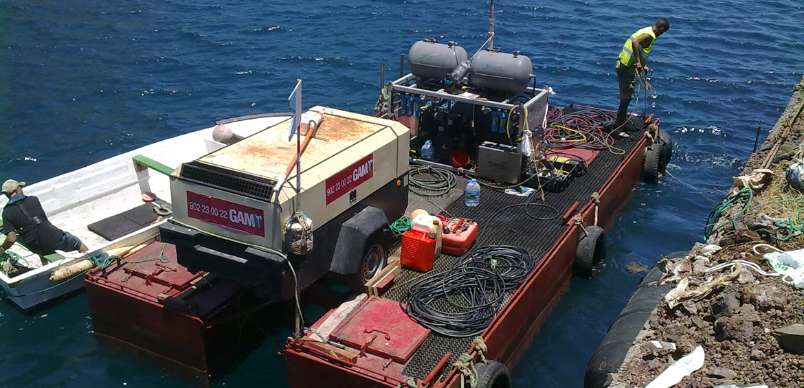 embarcaciones para trabajos submarinos y obras marítimas en Canarias