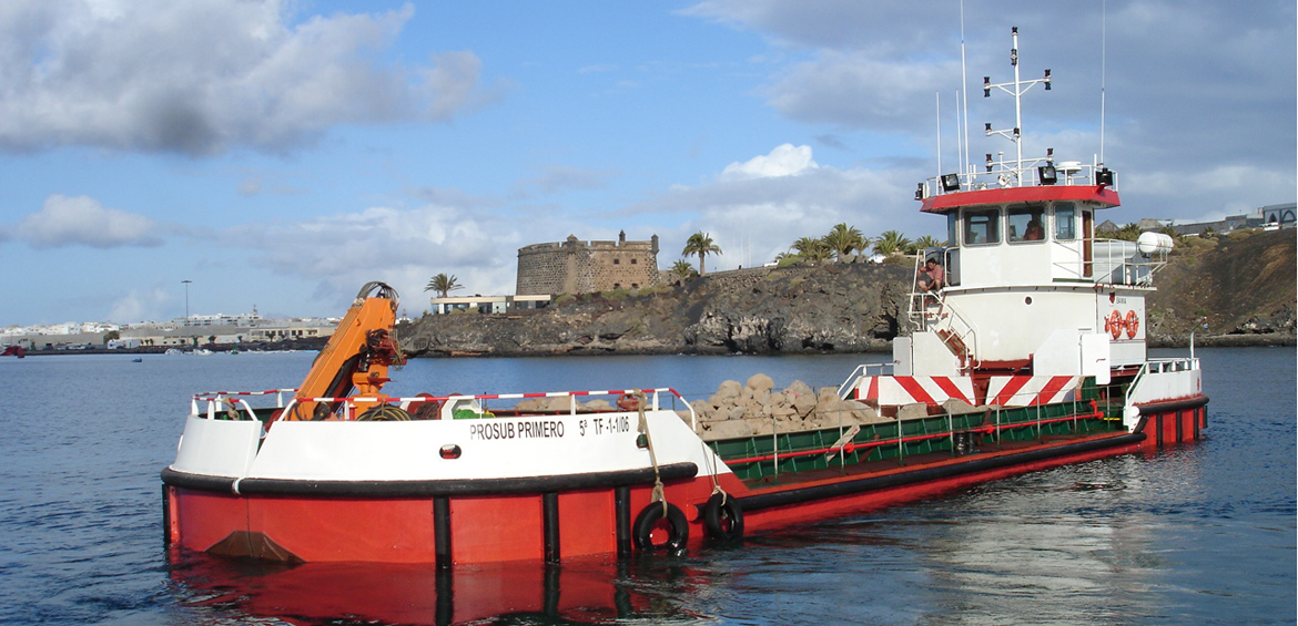 embarcaciones para trabajos submarinos y obras marítimas en Canarias